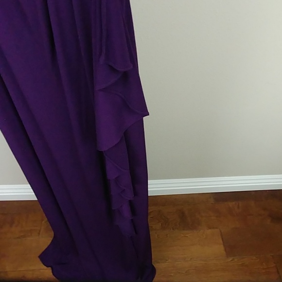 Formal One Shoulder Purple Full Length Dress 10 - Picture 2 of 8